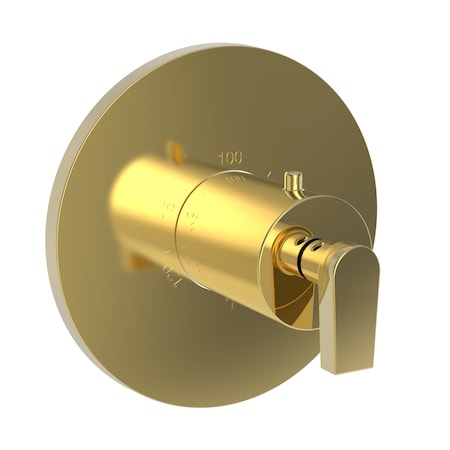 Newport Brass 3/4" Round Thermostatic Trim Plate With Handle in Polished Gold, Pvd 3-2974TR-24